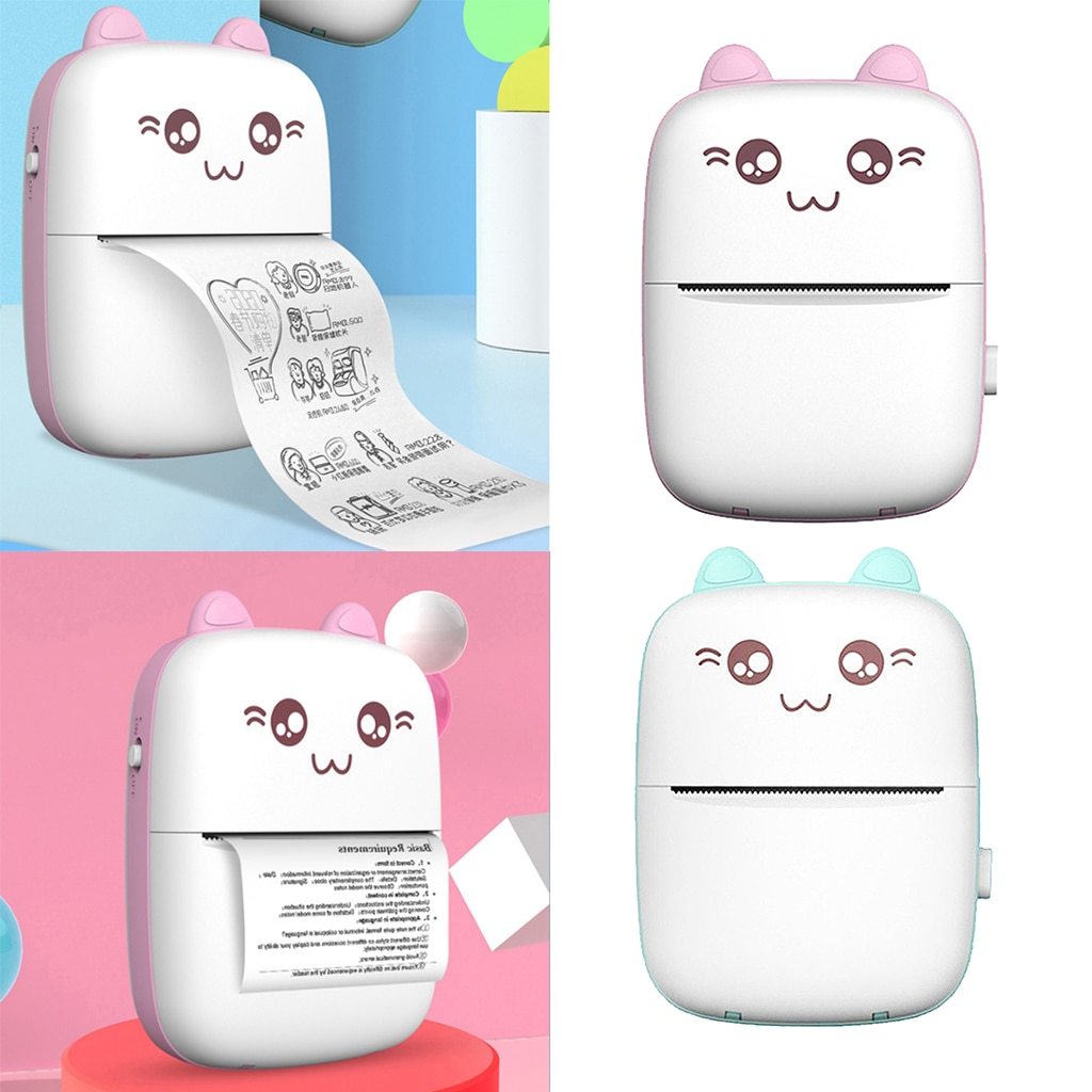 Mini Inkless Bluetooth Pocket Printer Compatible with iOS, Android