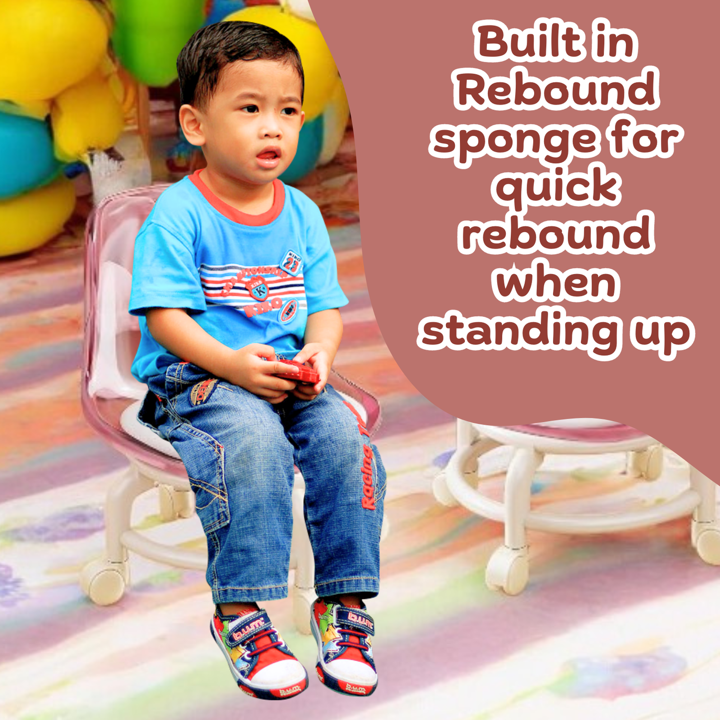 Kids Chair with Unique Design – Comfortable, Odourless Material, 360° Rotating Function| Rebounding Cushion, Safe and Durable| Perfect for Study and Play, Ideal for Toddlers and Children
