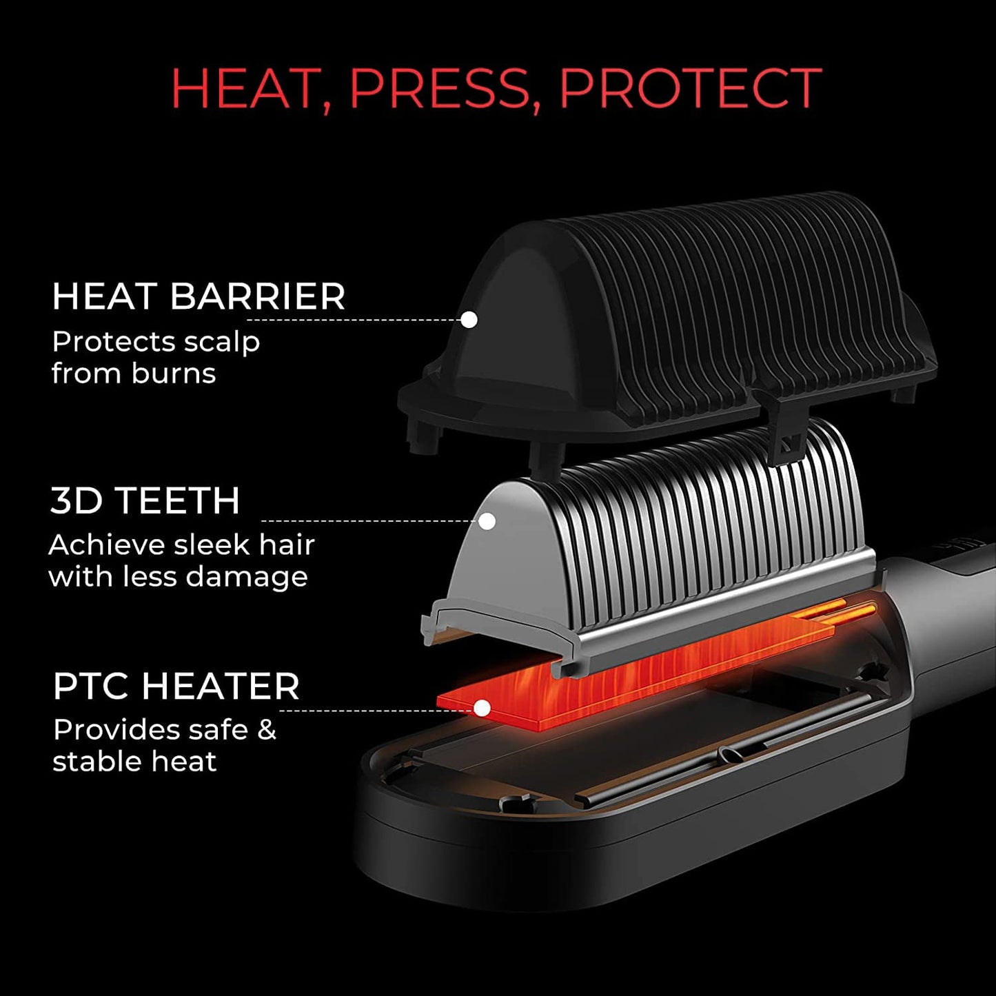 Hair Straightener Professional Electric Comb Brush
