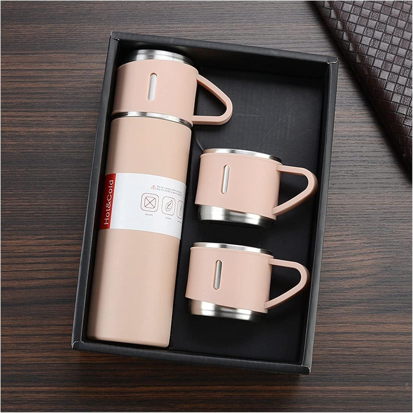 Personalized Vacuum Insulated Flask Gift Set With 2 Cups - SIGMA STORE