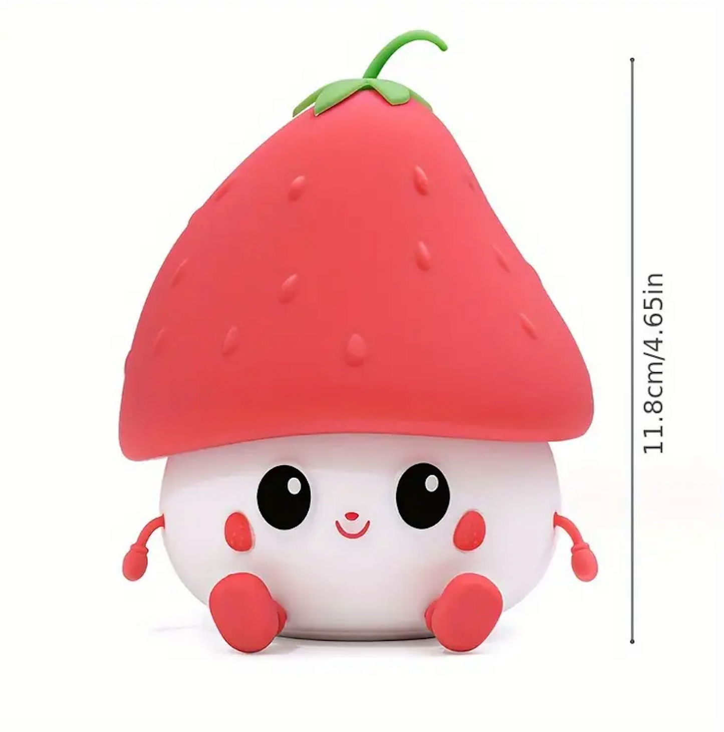 Strawberry Rechargeable Silicone Night Lamp - Cute LED Strawberry Lamp, Kids Night Light, Nursery Decor, Birthday Gift, Silicone LED Light