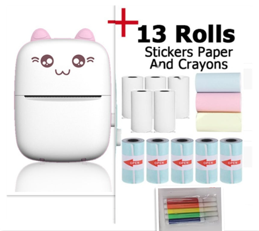 Mini Inkless Bluetooth Pocket Printer Compatible with iOS, Android