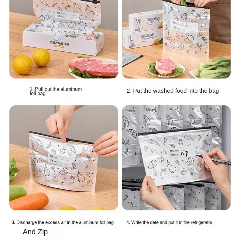 Reusable Aluminum Foil Food Stoarge Bag 6 pc