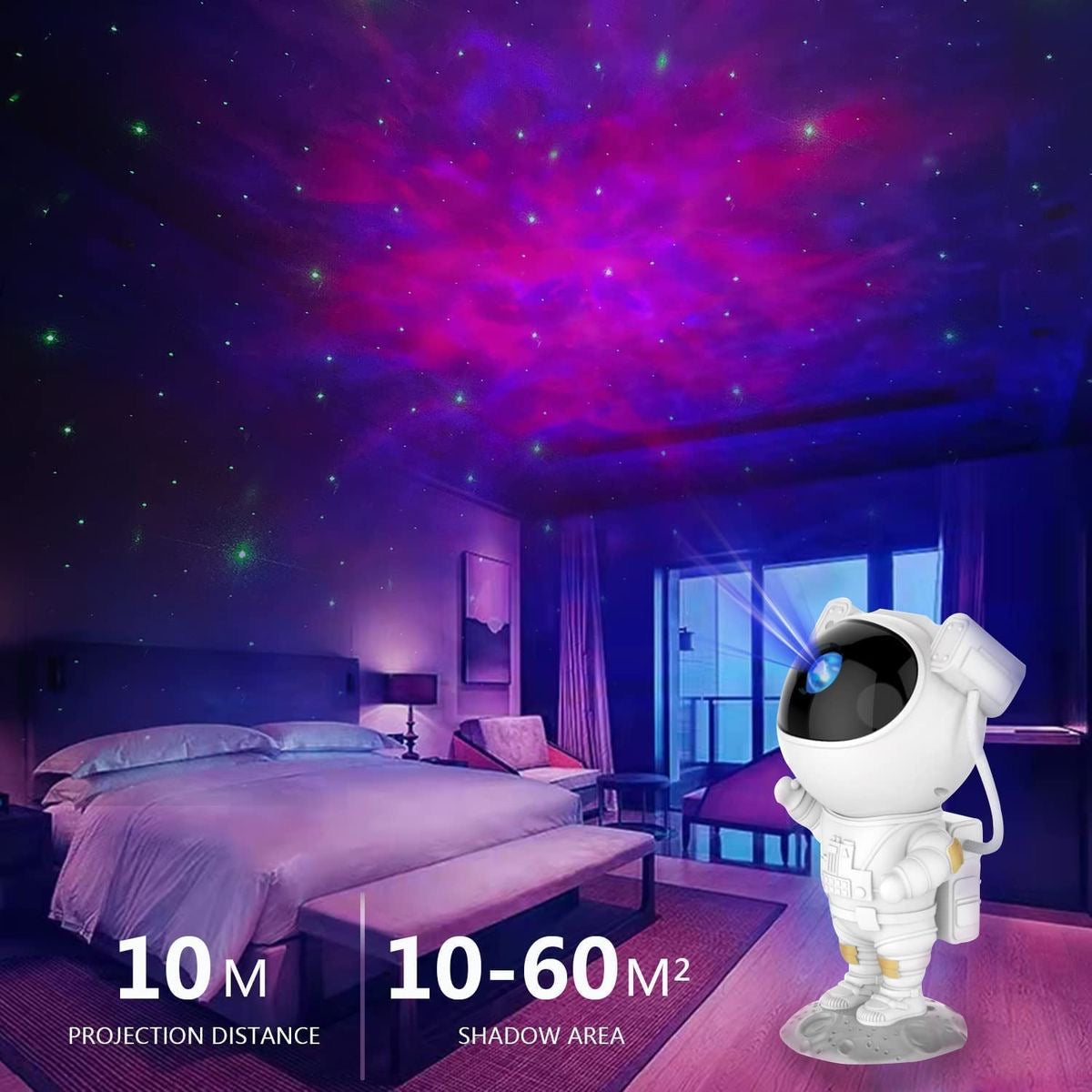 Astronaut Galaxy Projector Night Light – 360° Rotating Nebula Star Projector with Remote Control, Timer & Adjustable Head – LED Space Lamp for Kids’ Bedroom, Gaming Room, Home & Party Décor
