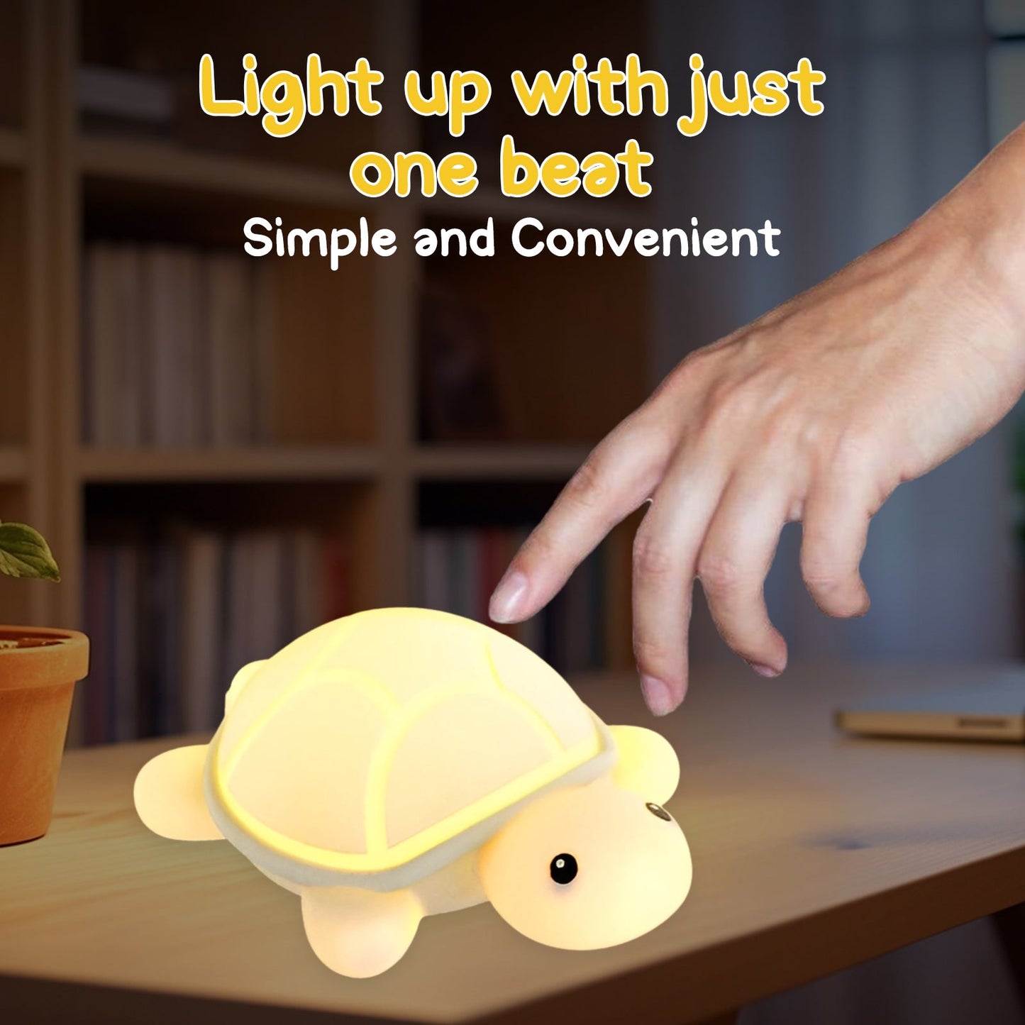 Silicone Turtle Light with 7 Color Modes for Kids Room, Rechargeable Night Lamp for Baby Nursery, Soft Touch LED Light for Bedroom Decor, Sleep-Friendly Lighting