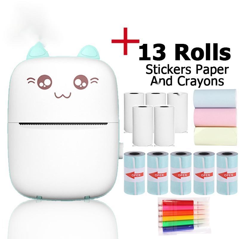 Mini Inkless Bluetooth Pocket Printer Compatible with iOS, Android