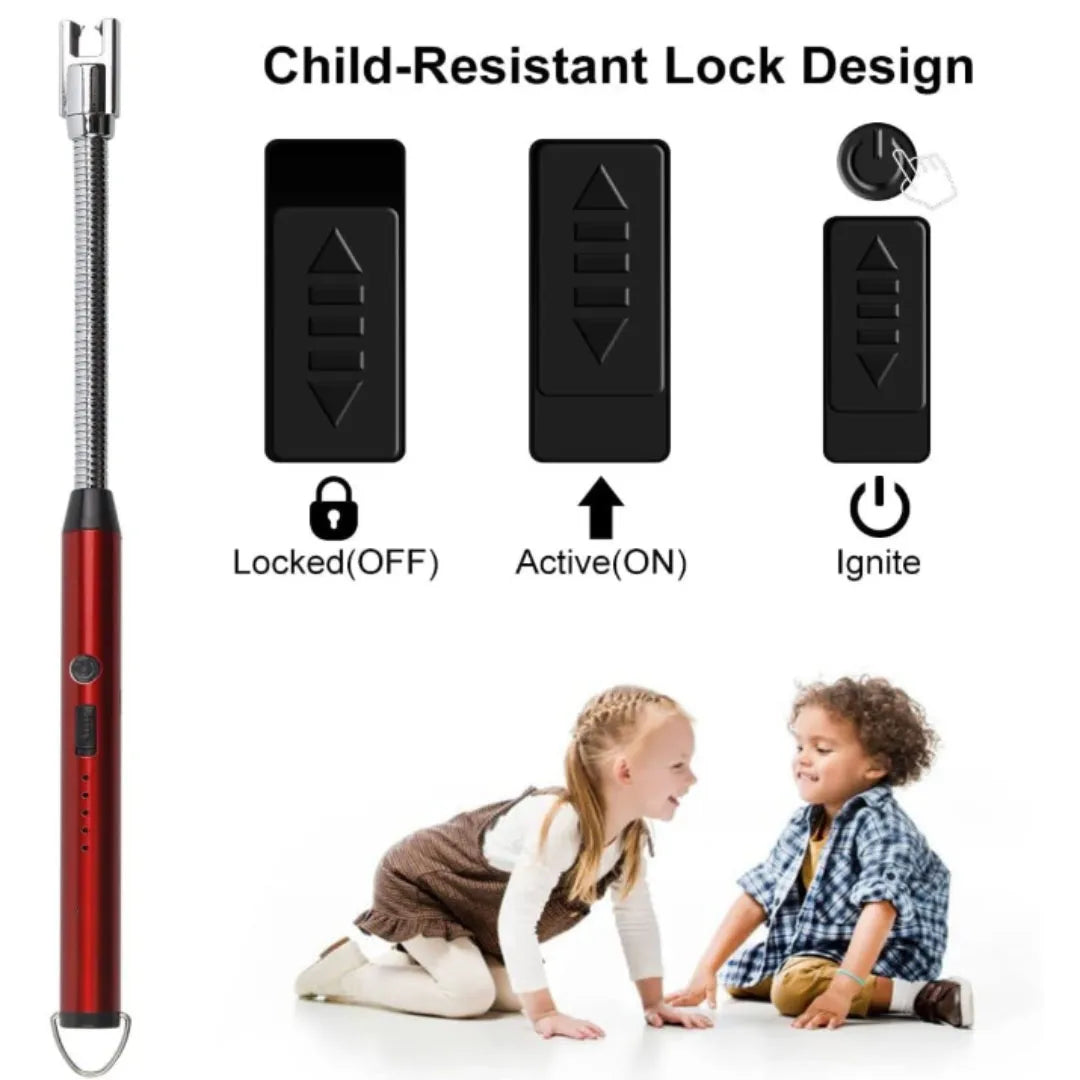 Candle Lighter Rechargeable, Electric Arc Lighter Ignition Lighter with USB Cable, Windproof Flameless Electronic Lighters for Kitchen, Barbecue, Candles, Gas Stove