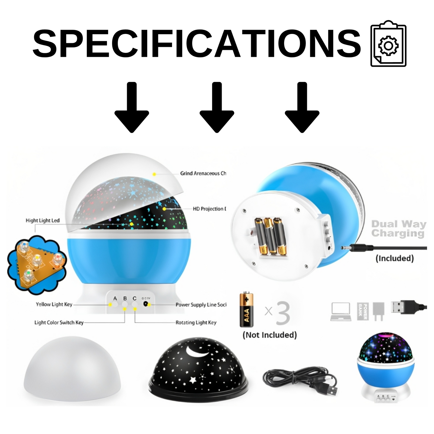 Star Master Light Lamp Projector - 360 Degree