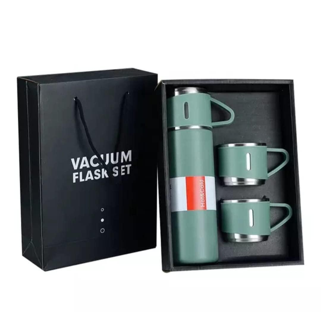 Personalized Vacuum Insulated Flask Gift Set With 2 Cups - SIGMA STORE