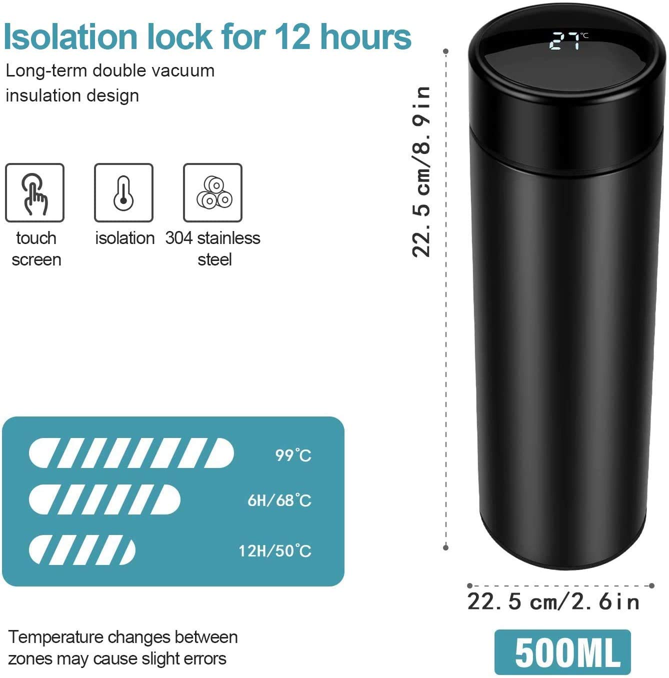 Personalized Temperature Bottle 500ml