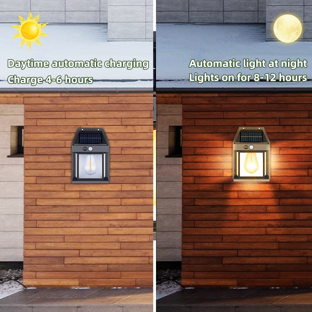 Solar Wall Light Lamp Outdoor, Wireless with 3 Modes & Motion Sensor