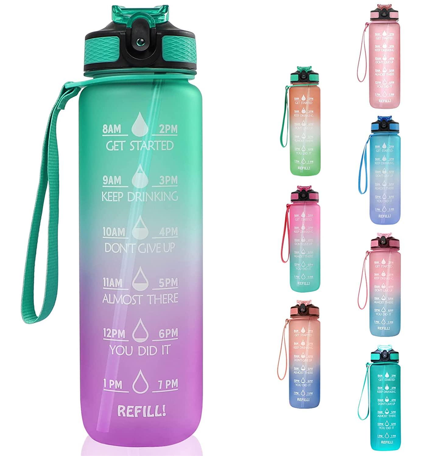 Motivational Water Bottle With Strap (1 Litre) - SIGMA STORE