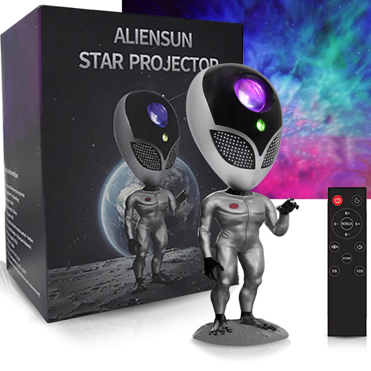 Talking Alien Galaxy Projector with Timer and Remote & Repeat What You Say, Galaxy Night Light Projector for Children Adults (Alien)