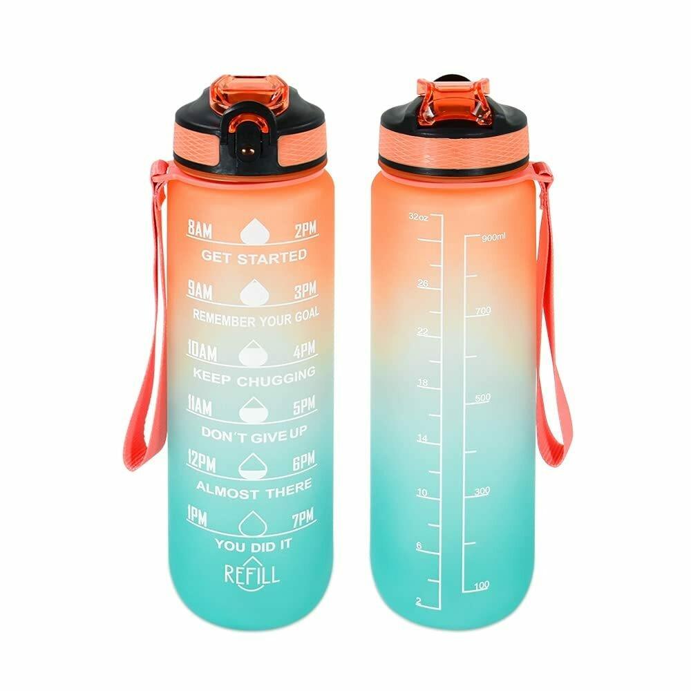 Motivational Water Bottle With Strap (1 Litre) - SIGMA STORE