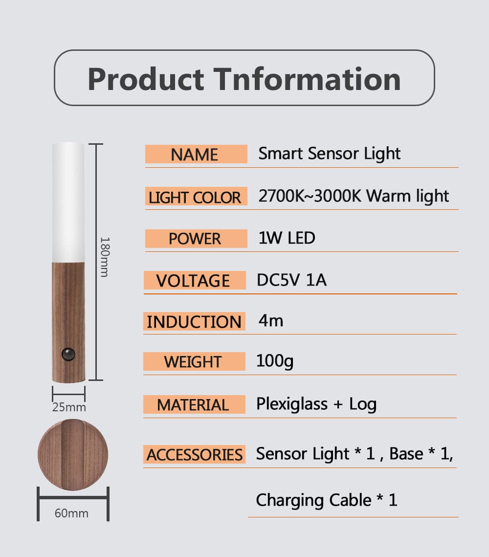 Sigmastore® Smart Wooden Sensor Light