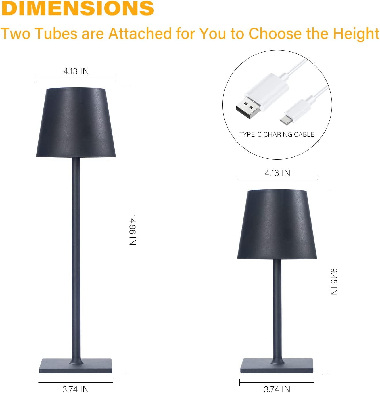 Rechargeable LED Table Lamp with 3 Lighting Modes