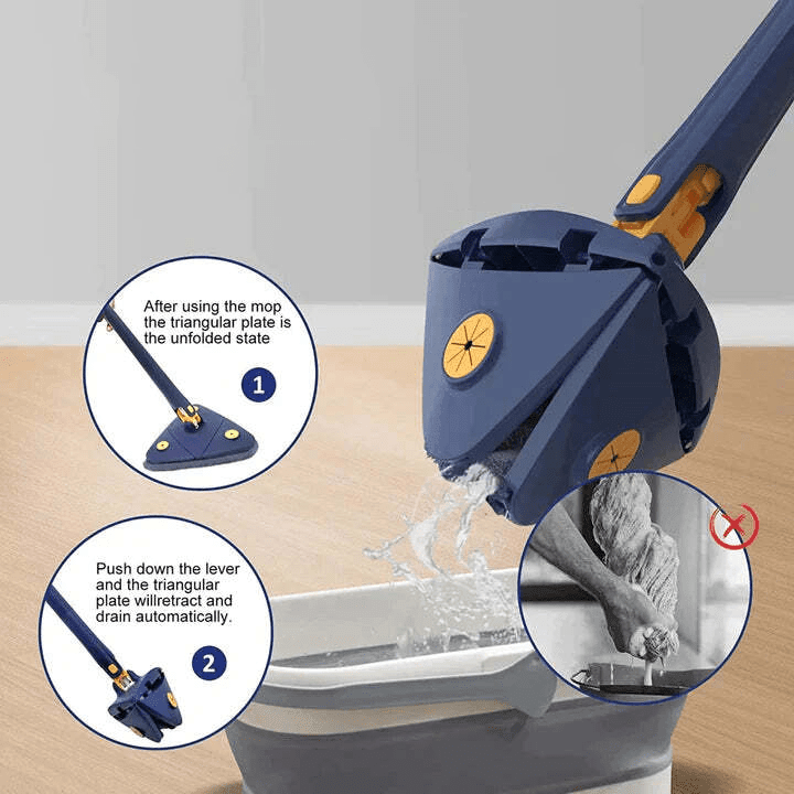 360° Rotatable Adjustable Triangle Multifunctional Cleaning Mop - SIGMA STORE
