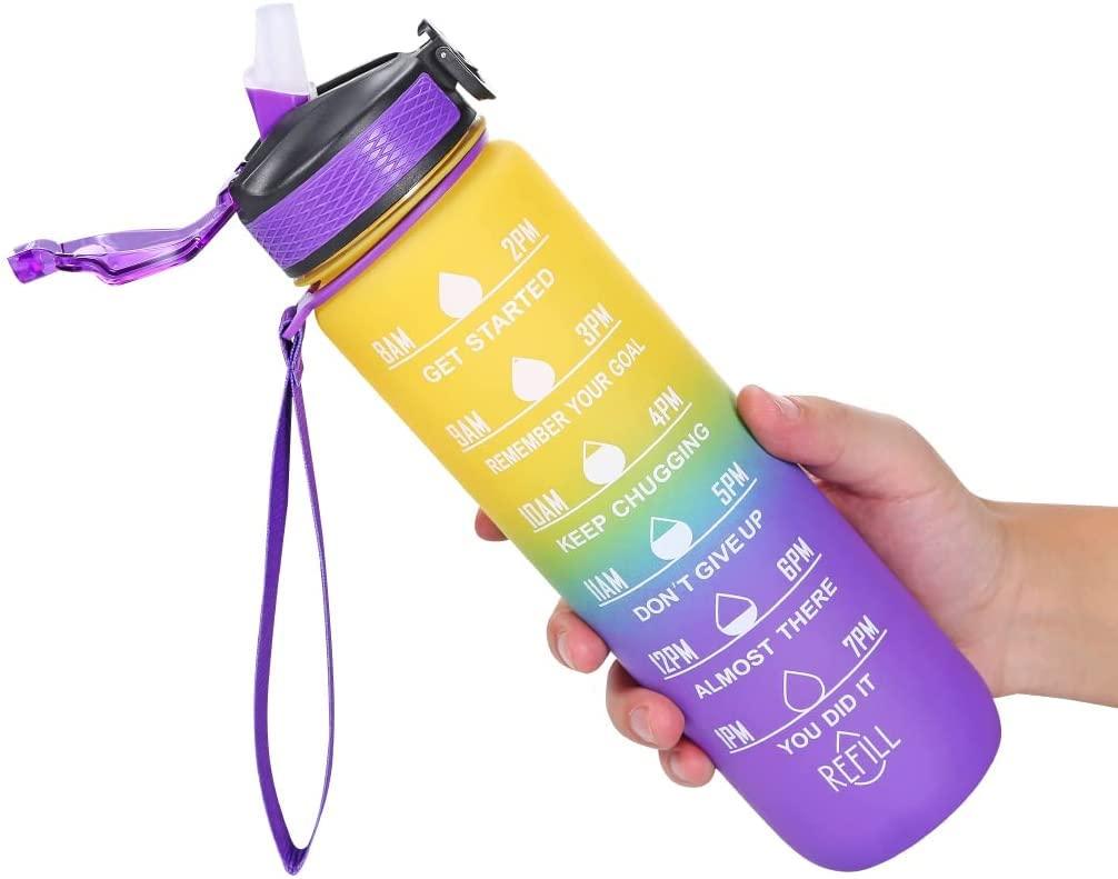 Motivational Water Bottle With Strap (1 Litre) - SIGMA STORE