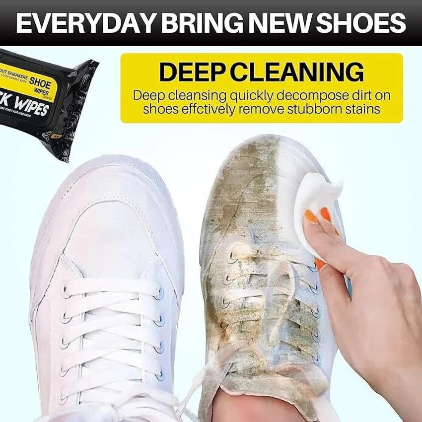 Sneaker Wipes | Instant Shoe Cleaner with Microfiber Cloth | Anti-Stain & Anti-Fouling Shoe Wipes for Sneakers | Portable Shoe Cleaning Kit