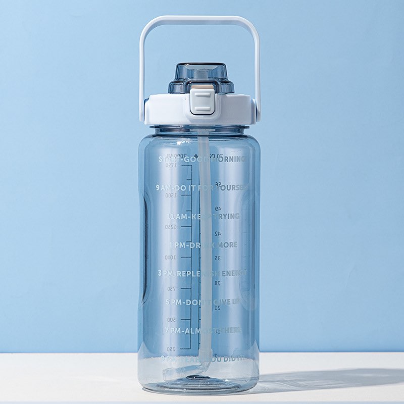 2L Motivational Water Bottle with Time Marker & Straw – BPA-Free, Leakproof, Transparent Sipper for Gym, Fitness, Office, Travel – 2000ml