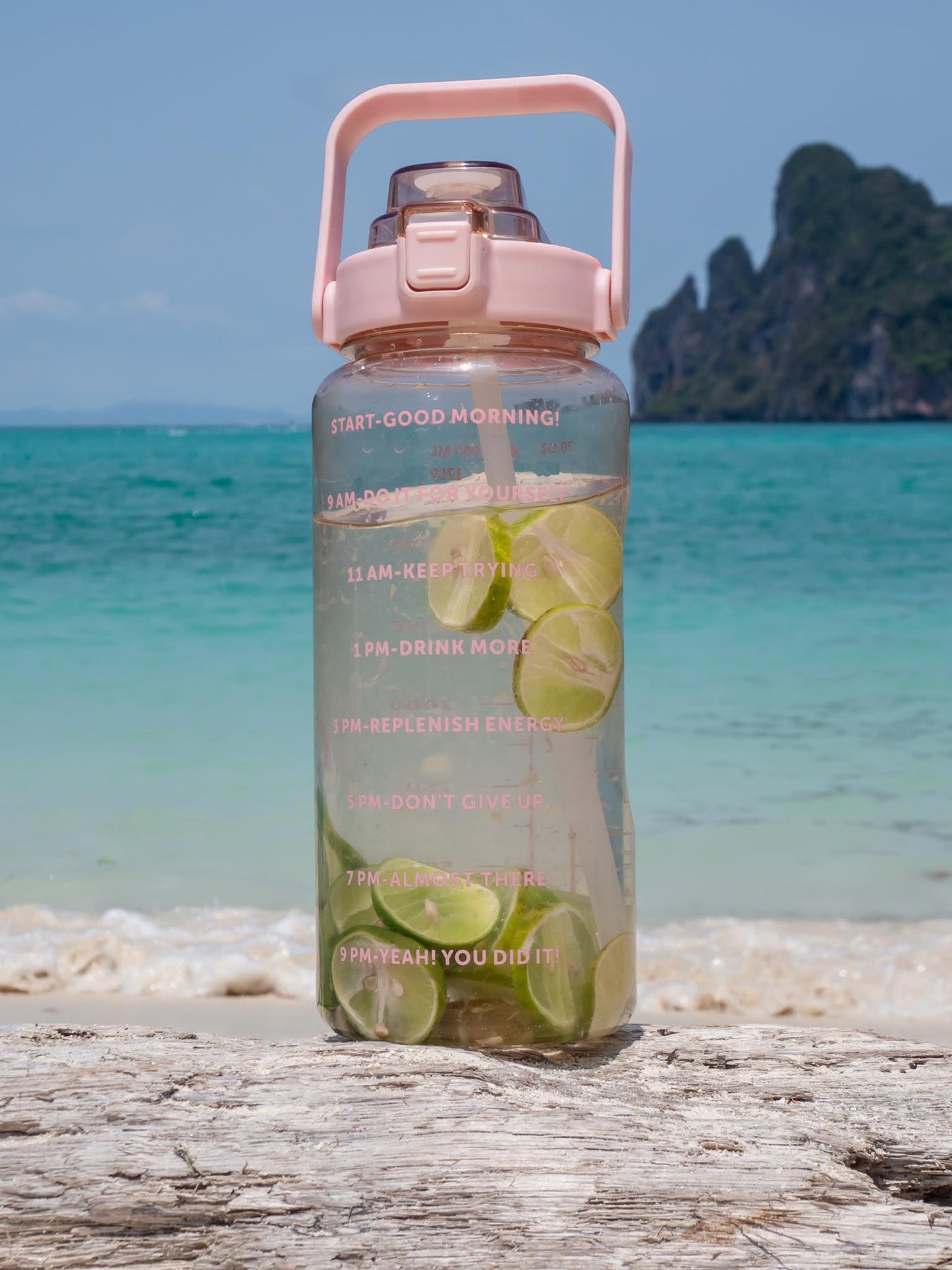 2L Motivational Water Bottle with Time Marker & Straw – BPA-Free, Leakproof, Transparent Sipper for Gym, Fitness, Office, Travel – 2000ml