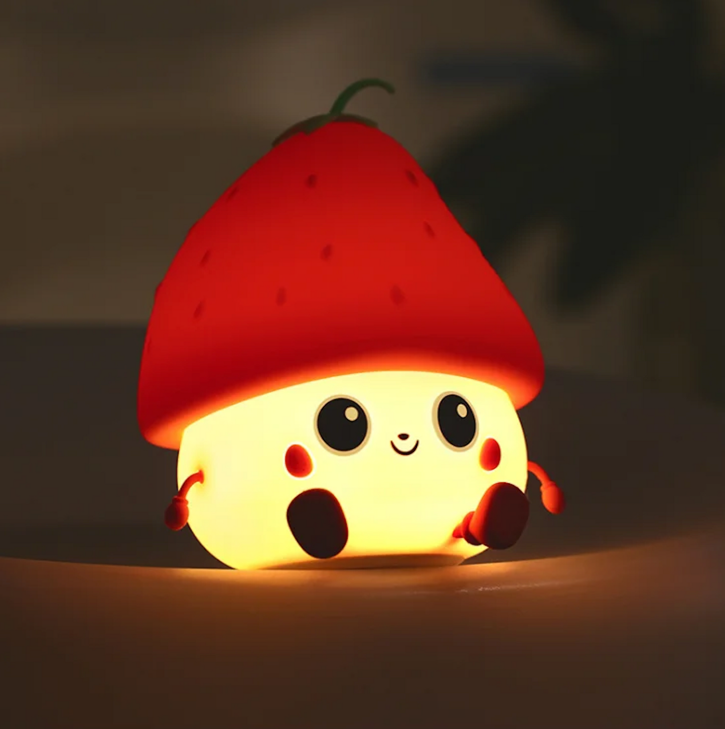 Strawberry Rechargeable Silicone Night Lamp - Cute LED Strawberry Lamp, Kids Night Light, Nursery Decor, Birthday Gift, Silicone LED Light