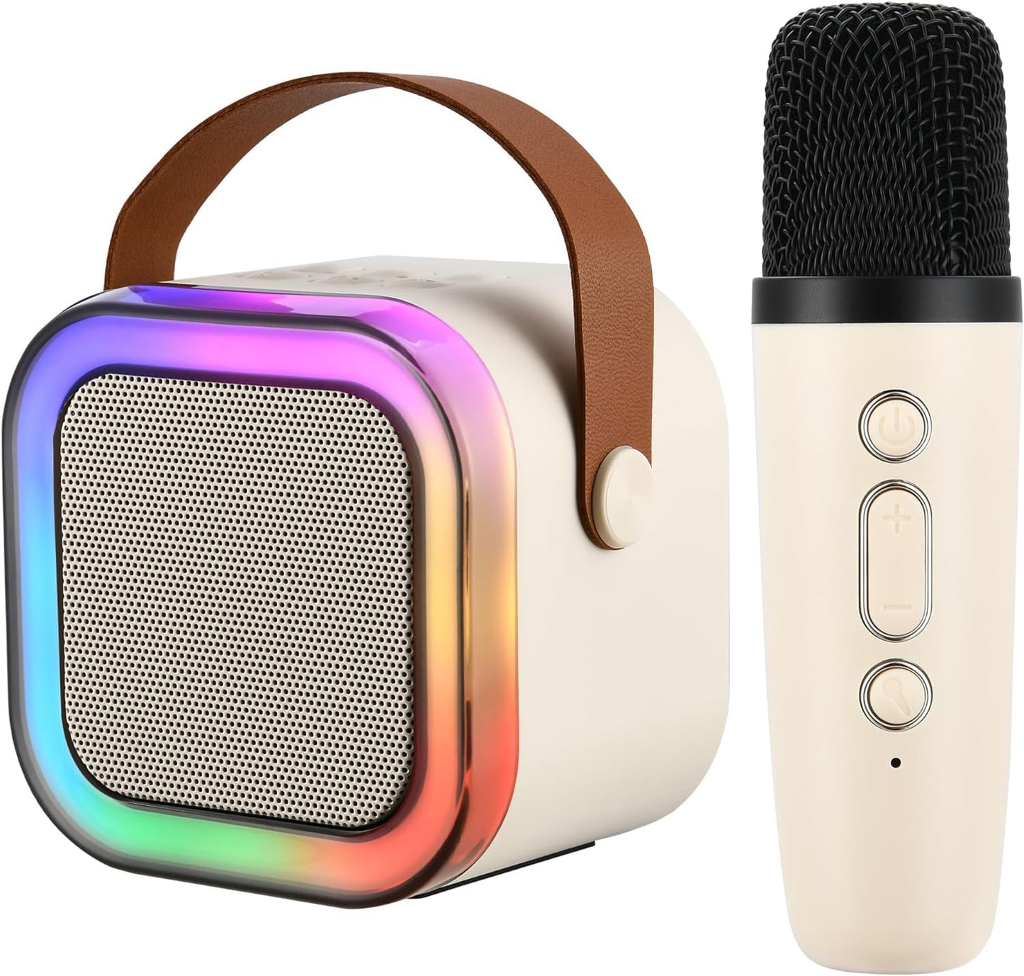 Mini Karaoke Machine with Wireless Mic for Kids | Portable Bluetooth, USB Connectivity Speaker with LED Lights & Music