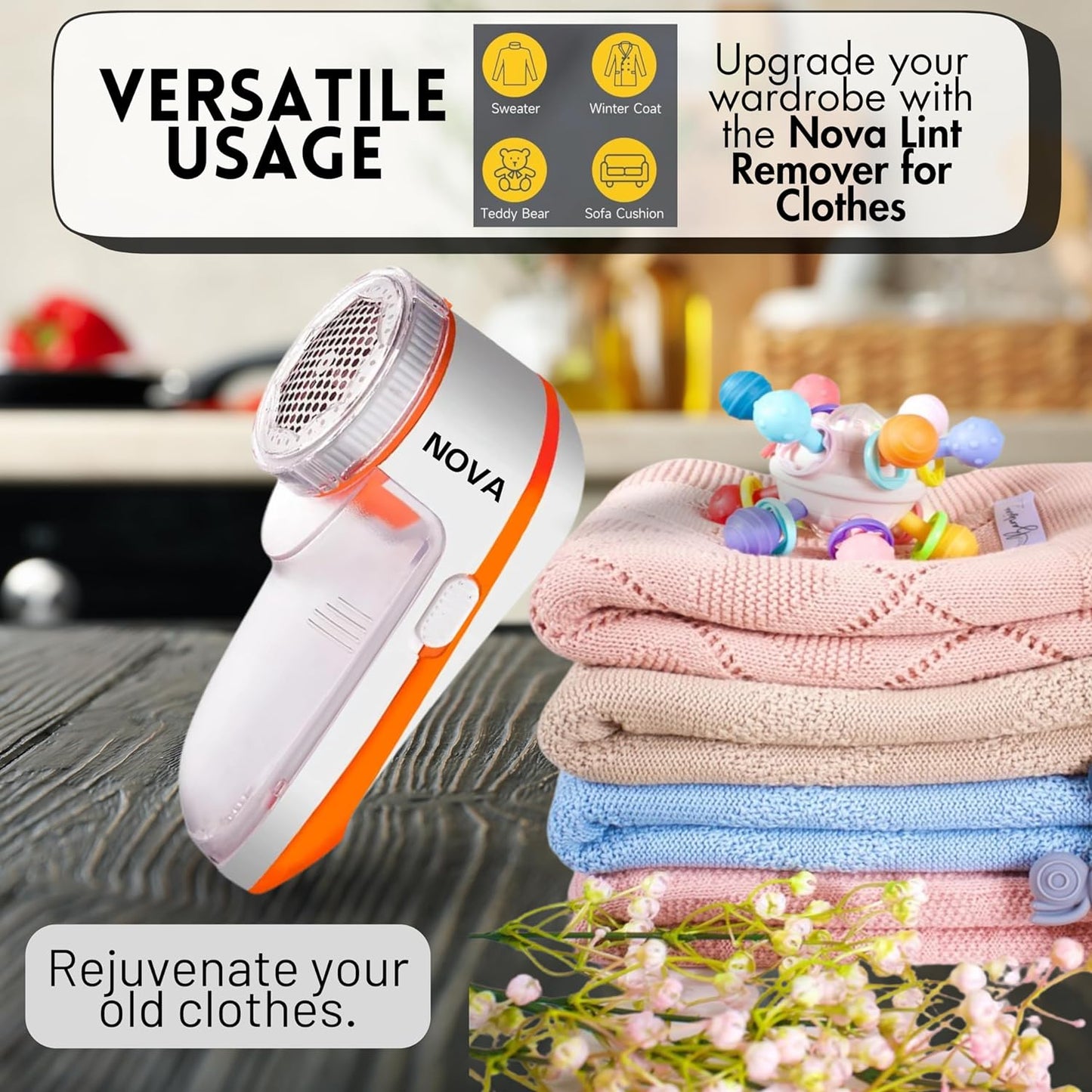 Nova Lint Remover for Clothes - Fabric Shaver Tint and Dust Remover