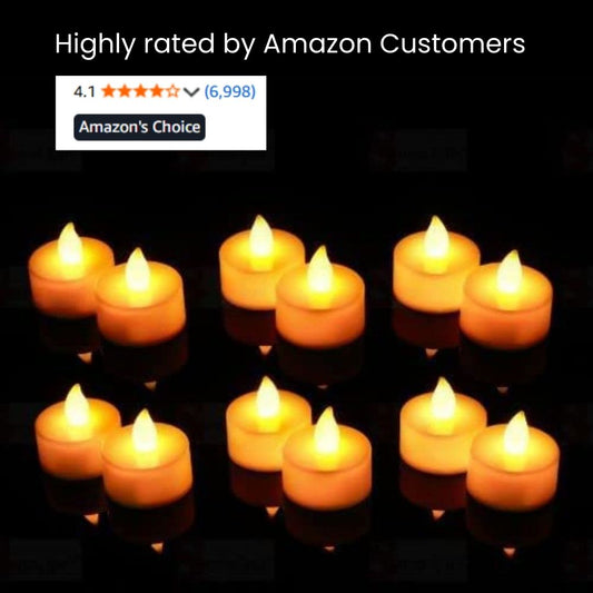24 pcs Acrylic Flameless And Smokeless Decorative Candles Led Tea Light Candle Perfect For Gifting (Yellow, 2 Cm)