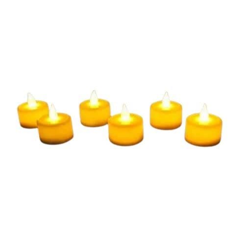 24 pcs Acrylic Flameless And Smokeless Decorative Candles Led Tea Light Candle Perfect For Gifting (Yellow, 2 Cm)