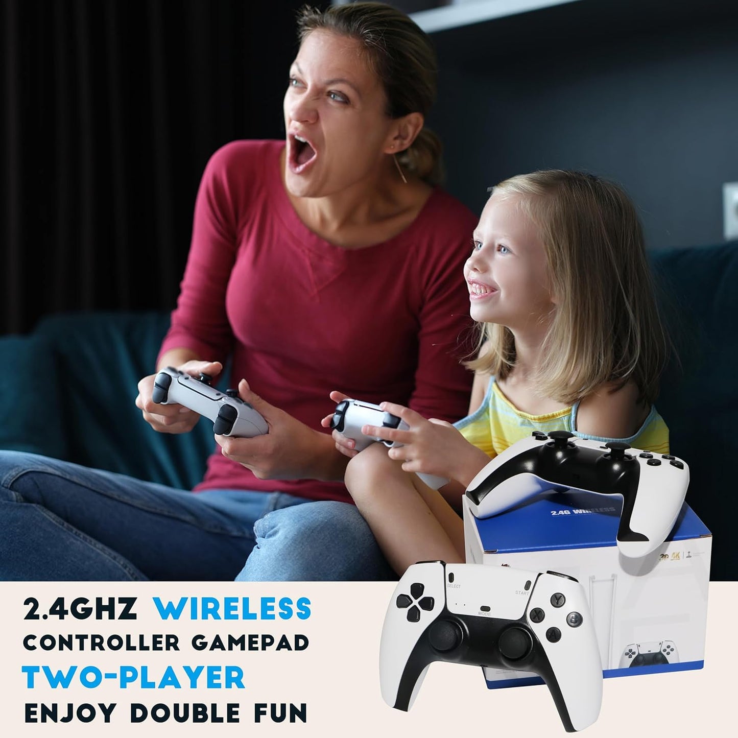 Game Stick 4K Video Game Console Retro Classic Games 2.4G Double Wireless Controller 64GB