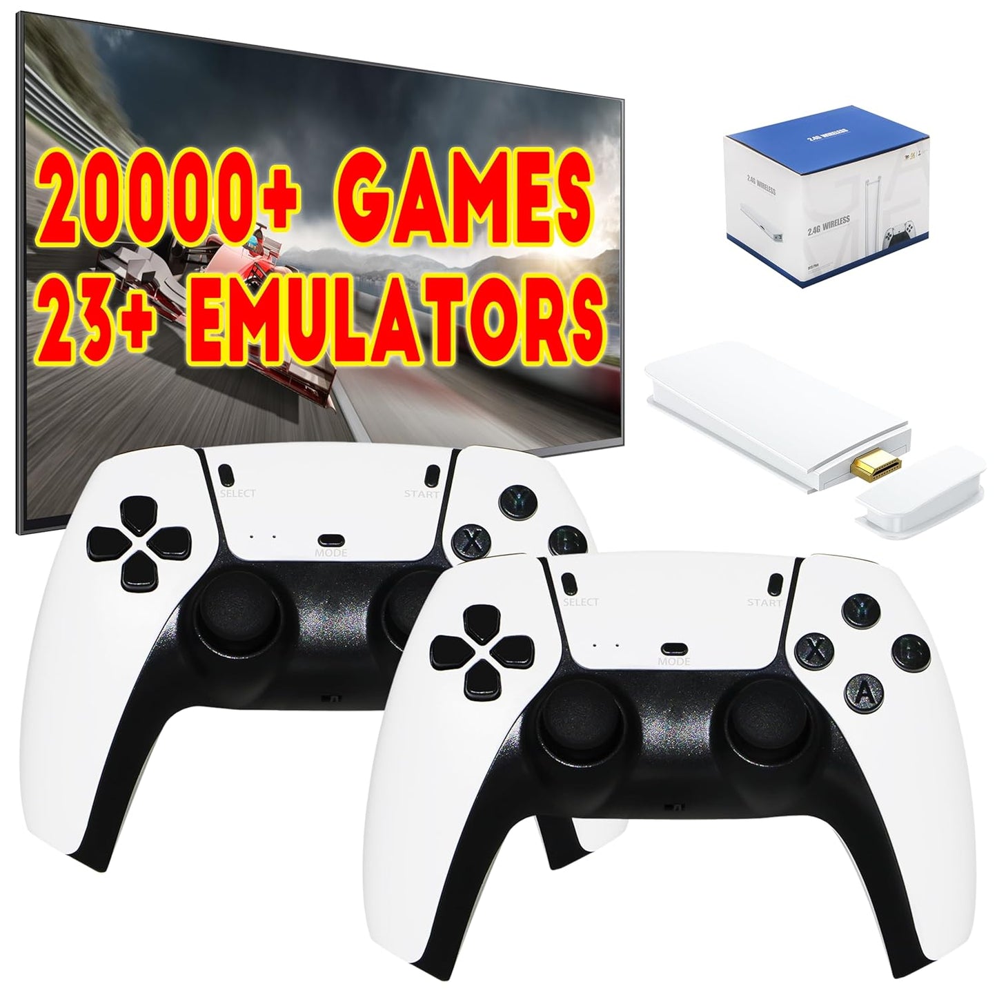 Game Stick 4K Video Game Console Retro Classic Games 2.4G Double Wireless Controller 64GB