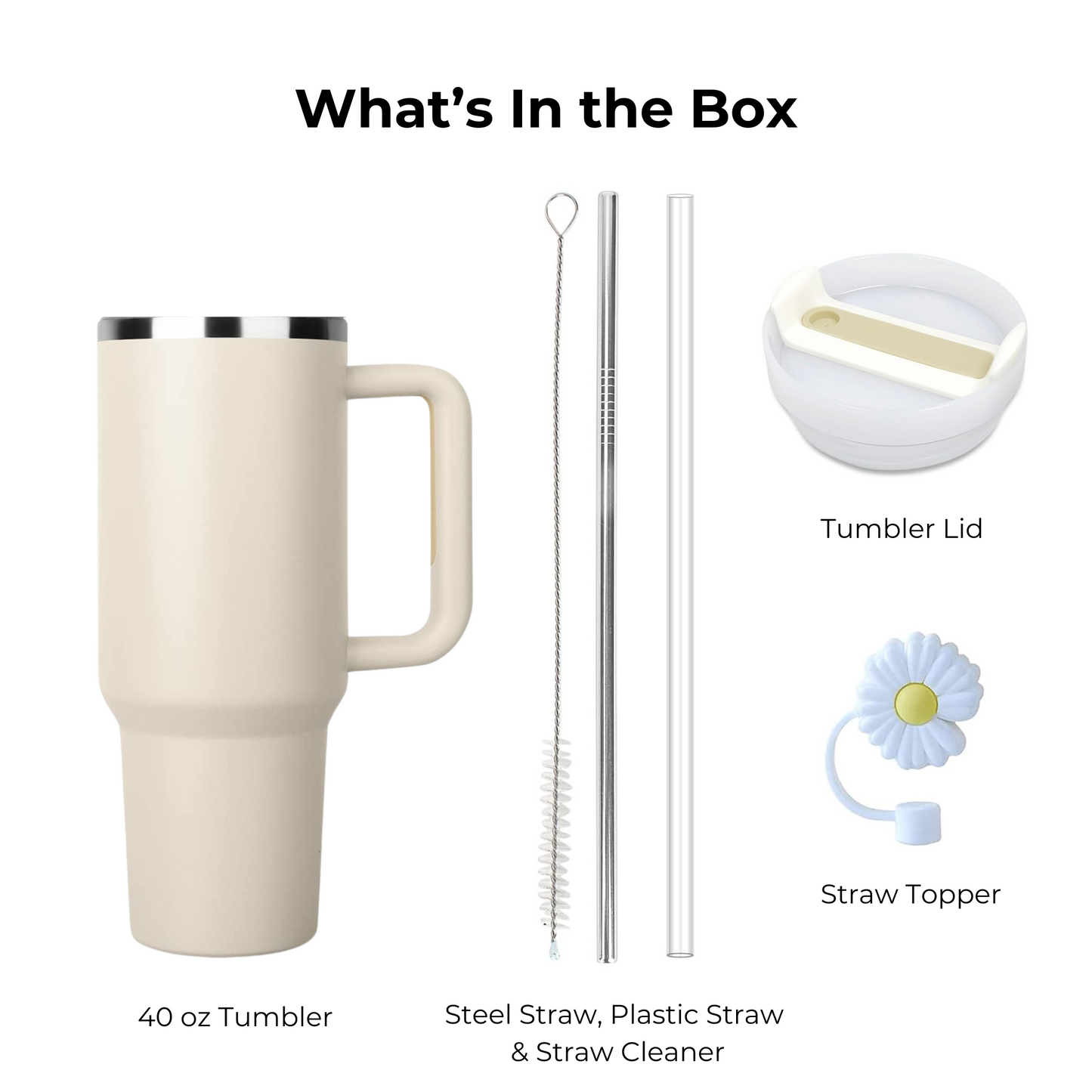 1200ml Tumbler With Handle, Stainless Steel, Insulated