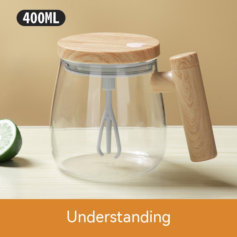 Sigmastore Self Stirring Mug, Electric Mixing Cup With High Borosilicate Glass, Rotating Coffee Mug for Home, Office, Travel - Suitable for Coffee, Milk, Protein Powder, 400 ML
