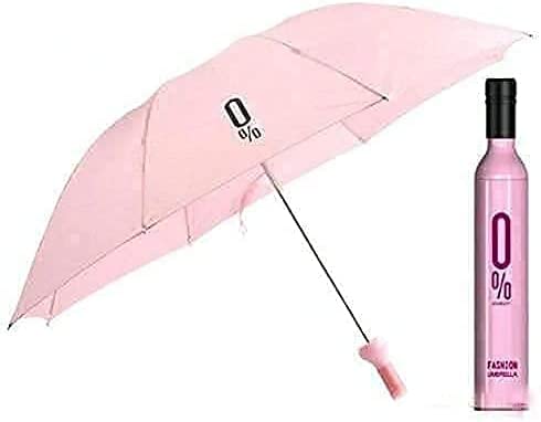 Folding Bottle Umbrella With Wine Bottle (Multicolor)