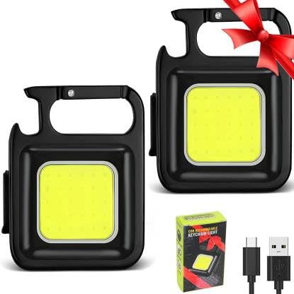 Keychain LED Light with Bottle Opener Folding Bracket Cool White with 4 Mode