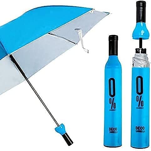 Folding Bottle Umbrella With Wine Bottle (Multicolor)