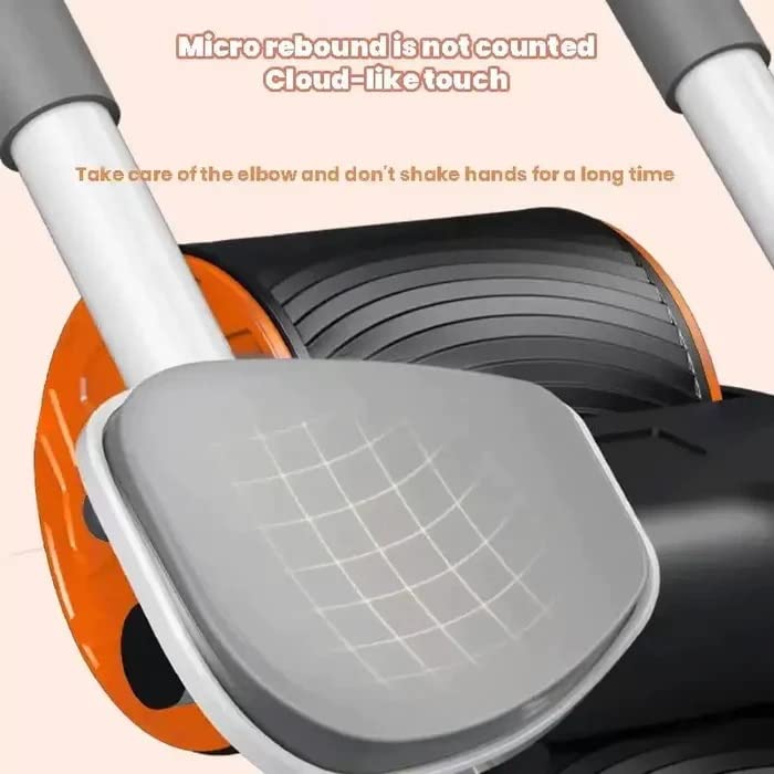 Ab Roller Wheel Exercise with Elbow Support, Automatic Rebound Abdominal Wheel, Double Wheel elbow and knee support for gym