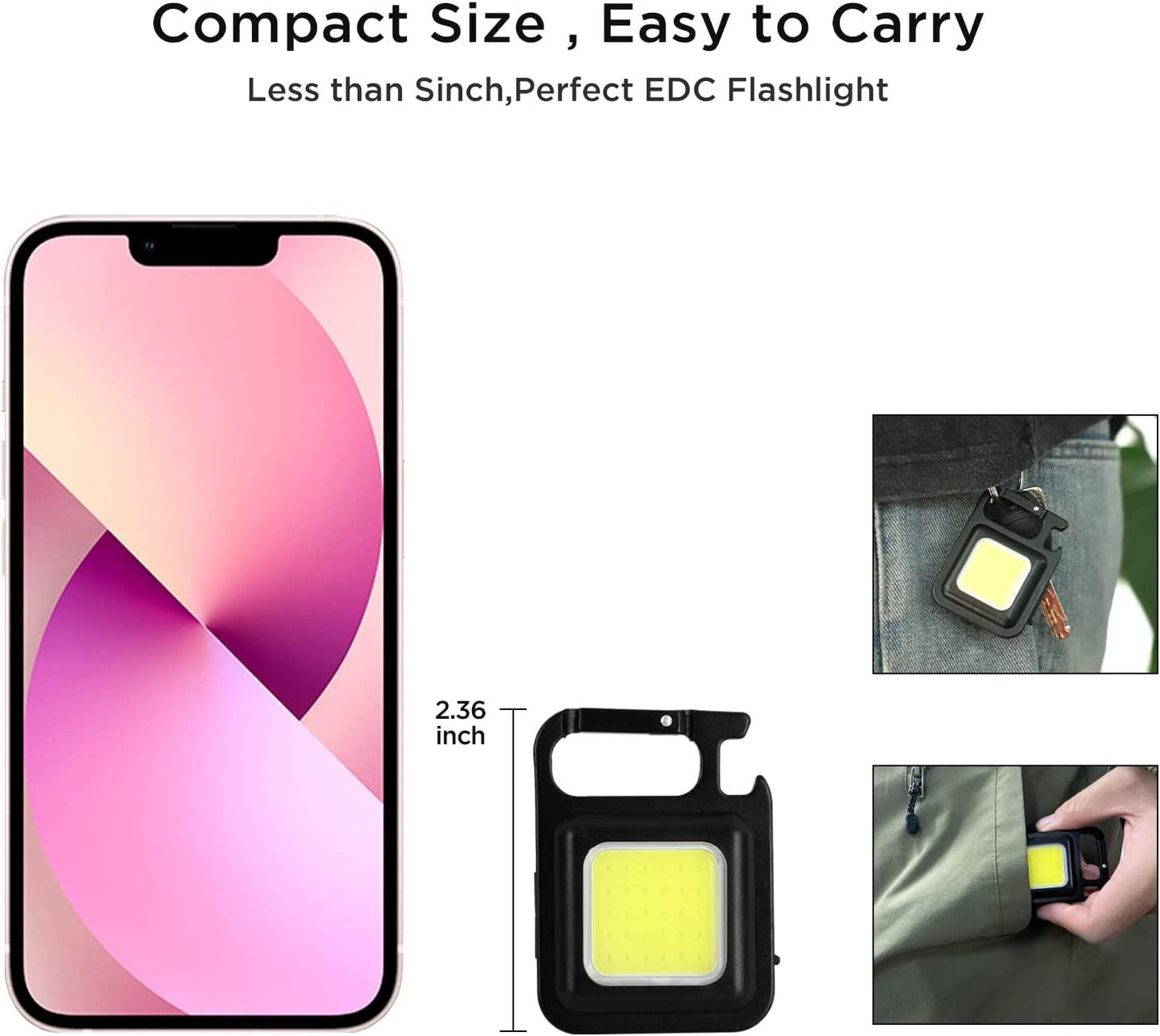 Keychain LED Light with Bottle Opener Folding Bracket Cool White with 4 Mode - SIGMA STORE