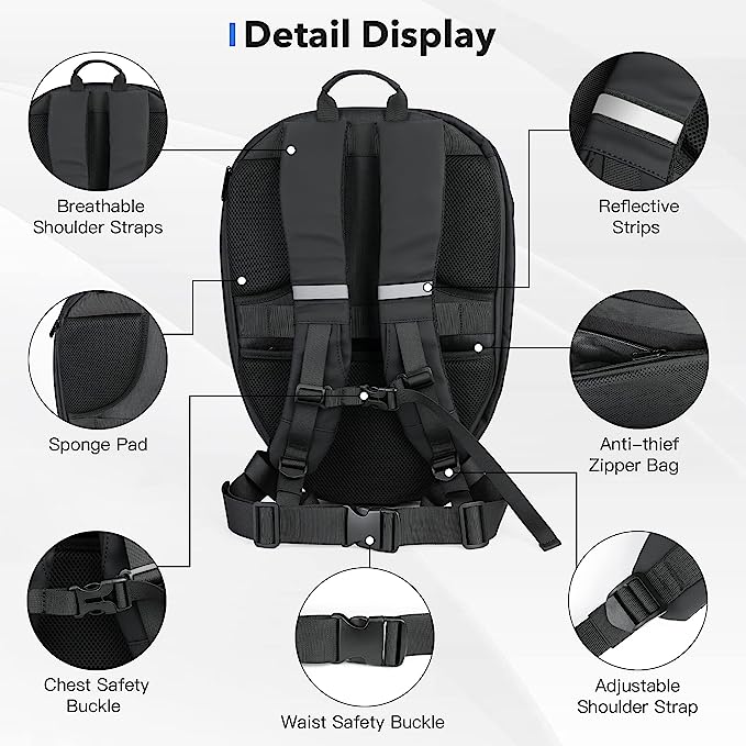LED Hard Shell Backpack with APP Working, Waterproof Backpack with Programmable and Color Screen, Motorcycle Riding Backpack Travel Backpack Laptop Bag 5 ltrs (48 Cms)