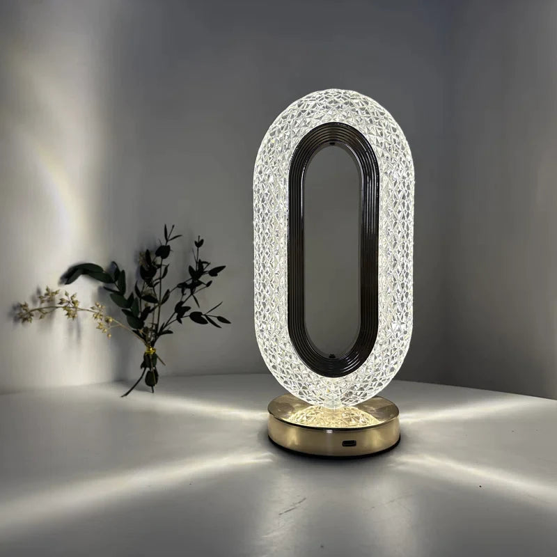 Crystal Oval Lamp with Ambient Lighting and 3 Different Colors - SIGMA STORE