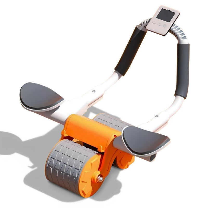 Ab Roller Wheel Exercise with Elbow Support, Automatic Rebound Abdominal Wheel, Double Wheel elbow and knee support for gym