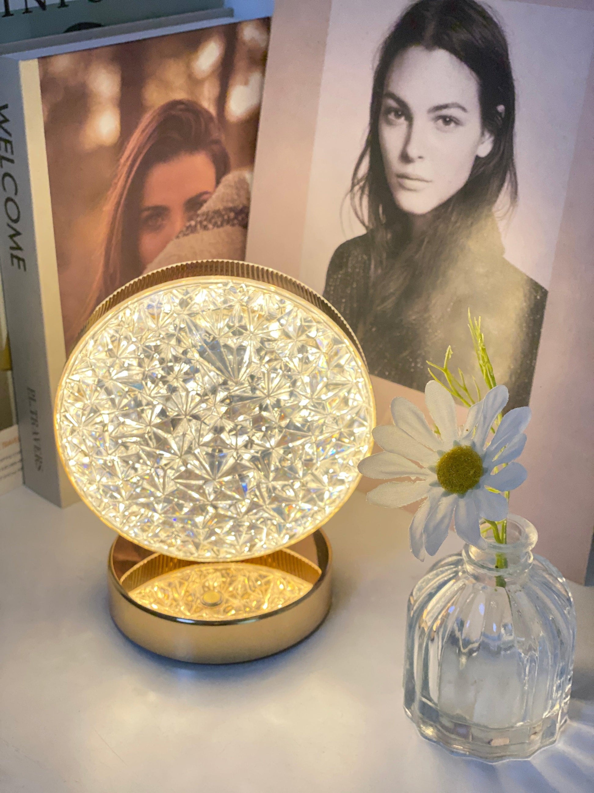 Crystal Round Shape LED Table Lamp. - SIGMA STORE