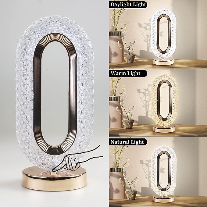 Crystal Oval Lamp with Ambient Lighting and 3 Different Colors - SIGMA STORE