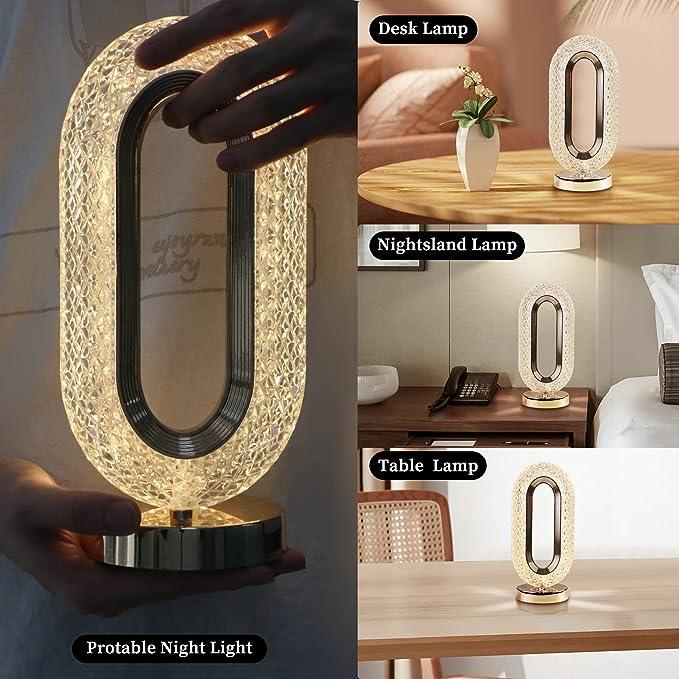 Crystal Oval Lamp with Ambient Lighting and 3 Different Colors - SIGMA STORE