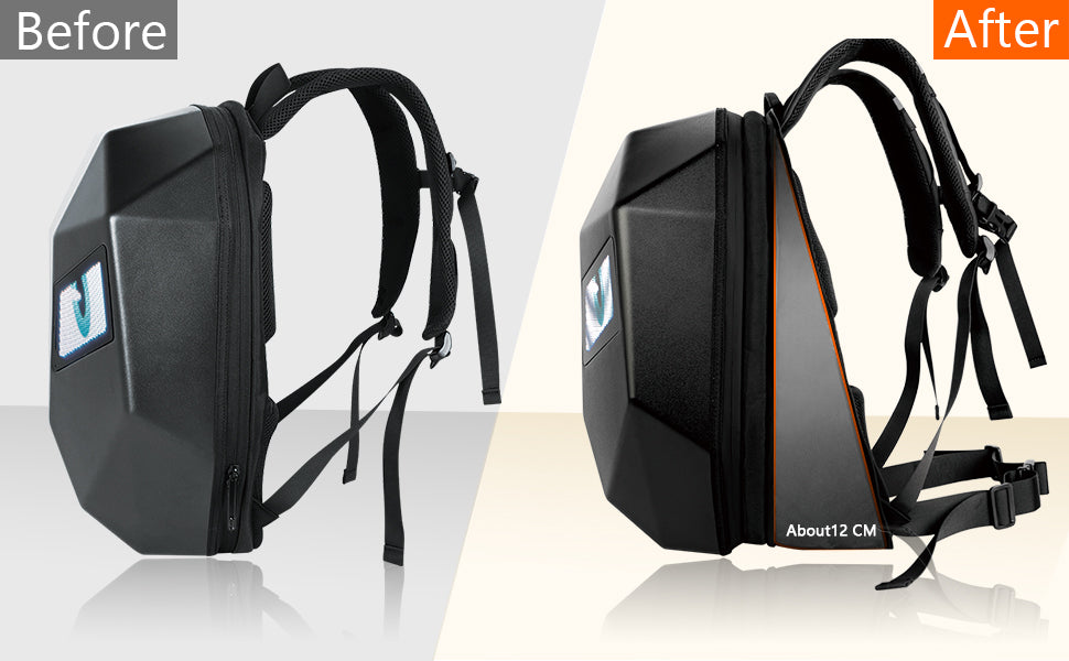 LED Hard Shell Backpack with APP Working, Waterproof Backpack with Programmable and Color Screen, Motorcycle Riding Backpack Travel Backpack Laptop Bag 5 ltrs (48 Cms)