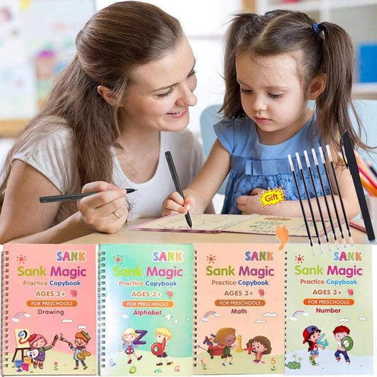 Magic Practice Book (4 Book + 10 Refill+1 Pen+1 Grip) - SIGMA STORE